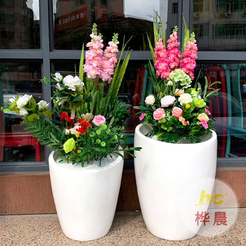 創(chuàng)意戶外商場(chǎng)玻璃鋼花盆售樓處花瓶花槽異形酒店花缽裝飾美陳廠家