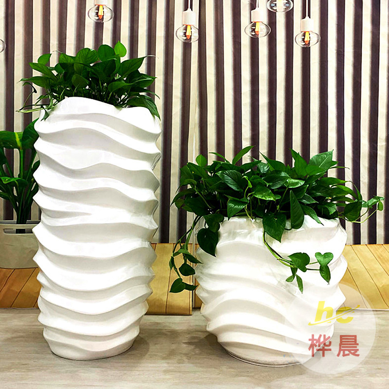 廠價(jià)銷售落地花瓶立體綠化玻璃鋼花盆盆栽多肉辦公室仿玻璃鋼裝飾