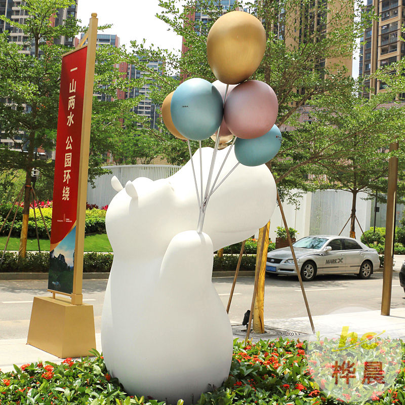 玻璃鋼彩繪熊貓雕塑戶外小區(qū)售樓處幾何動物小品草坪裝飾擺件造景