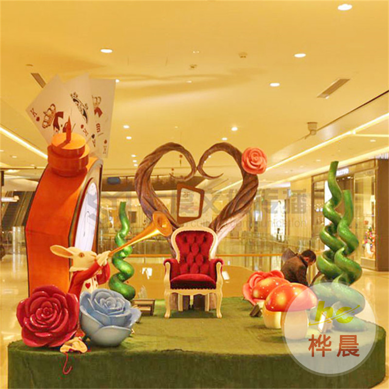 玻璃鋼雕塑定制卡通人物模型商場(chǎng)售樓處美陳戶外大型創(chuàng)意落地?cái)[件