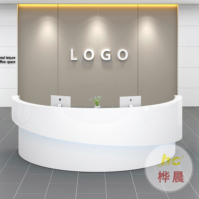 玻璃鋼前臺(tái)異形創(chuàng)意服務(wù)臺(tái)酒店公司大廳接待臺(tái)弧形藝術(shù)收銀臺(tái)定制