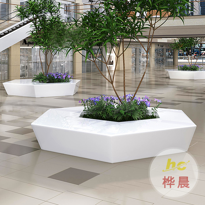 大型玻璃鋼樹池坐凳商場(chǎng)休閑椅景觀廣場(chǎng)創(chuàng)意花盆公園種植戶外座椅
