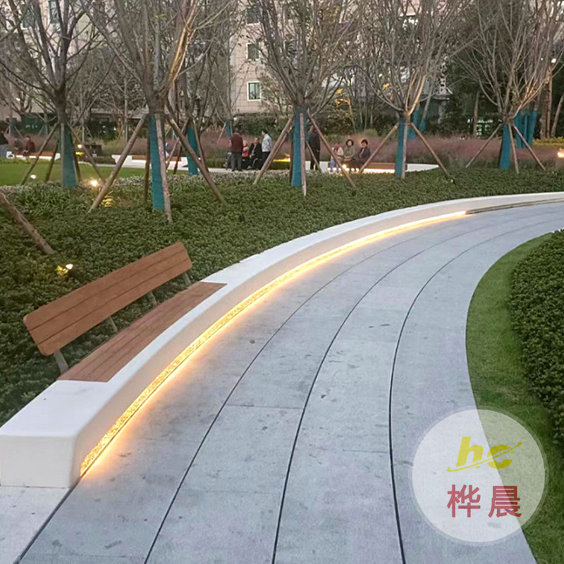 定做玻璃鋼樹池坐凳戶外廣場白色烤漆樹池座椅景觀休息異形凳廠家