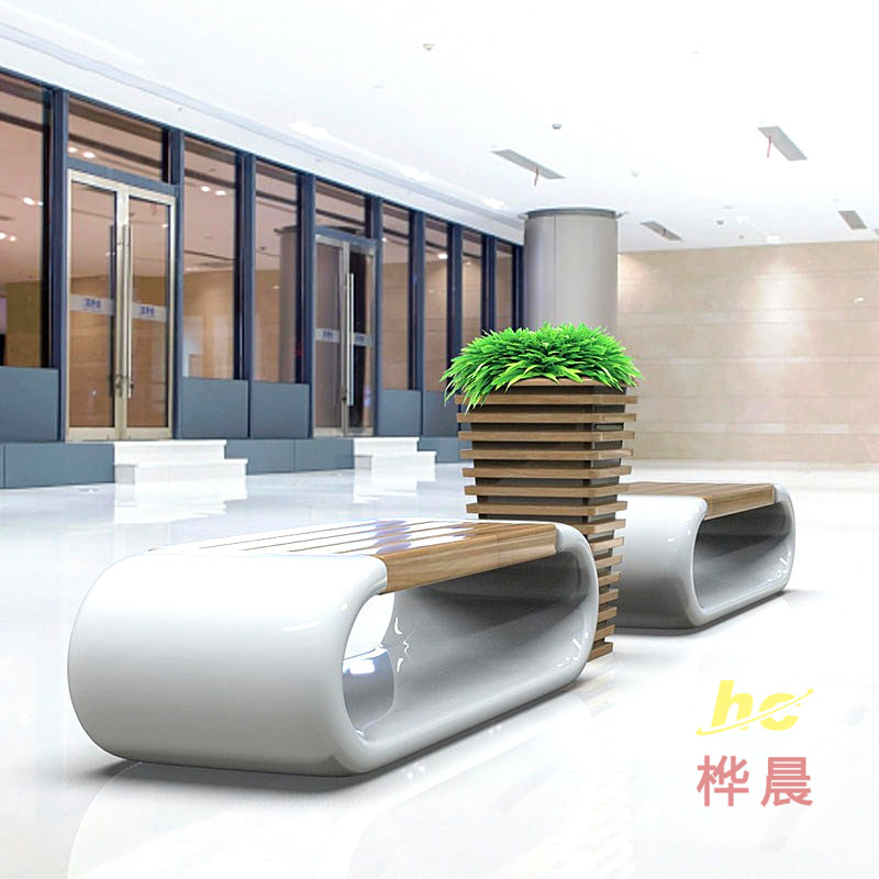 新品商場休閑椅售樓部創(chuàng)意美陳玻璃鋼藝術(shù)座椅戶外廣場公共長坐凳